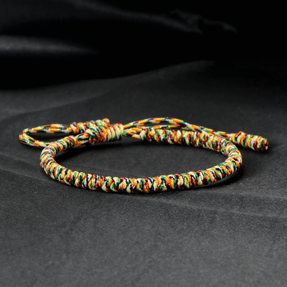 MultiColor Tibetan Buddhist Blessed Lucky Braided Bracelets For Women Men Handmade Knots Vintage Rope Bangles Adjustable Jewelry