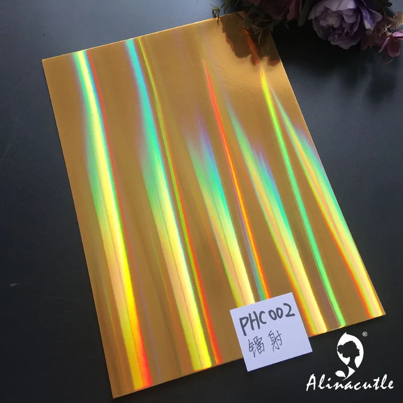 Tarjeta de papel holográfica para álbum de recortes, paquete de papel para manualidades, A4, 250gsm, 6 colores, 2 hojas