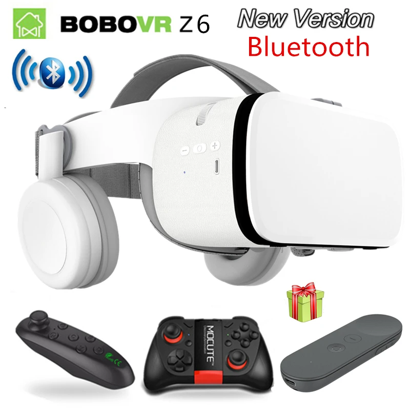 

Newest Bobovr Z6 Casque Helmet 3D VR Glasses Virtual Reality Headset Bluetooth Earphone For Smartphone Google Cardboard