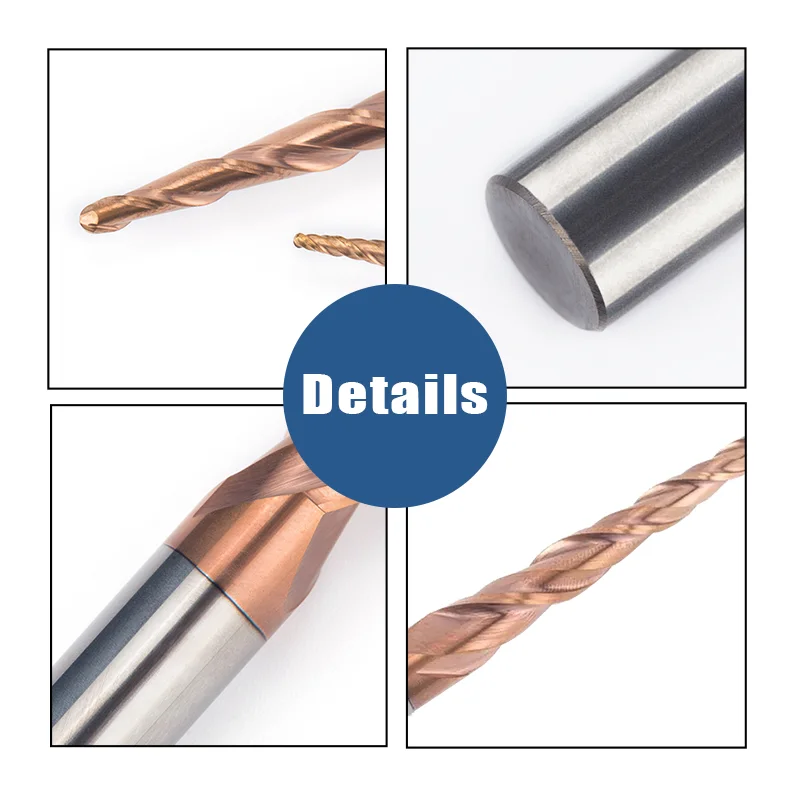 UCHEER 4/6mm Taper Ball Nose End Mill Spiral  Router Bit Solid Carbide Coated Cone CNC Milling Cutter Woodworking Engraving Bit