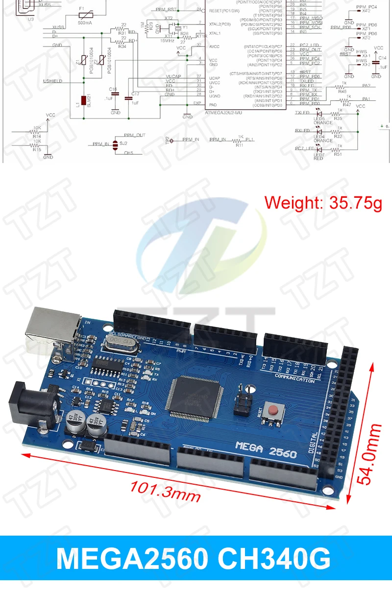 Mega2560 ATMEGA16U2 / Pro Mini MEGA 2560 Mega + WiFi R3 ATmega2560 Chip CH340G Für Arduino UNO R3 Entwicklungsboard WeMos ESP8266 – Detail 7