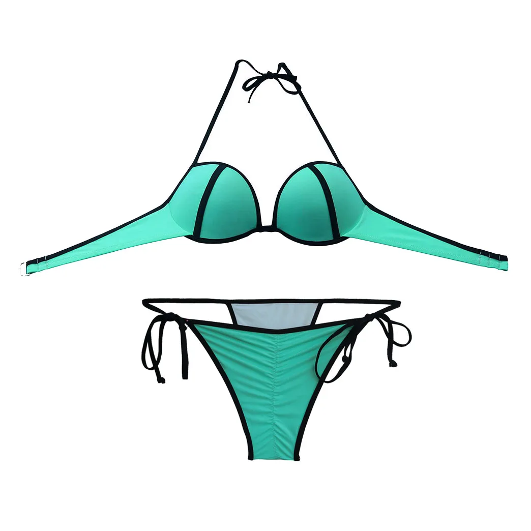 Imagem -05 - Verão Underwire para Mulheres Copos Conjunto de Biquíni Banho Maiô Biquinis Brasileiro Maiô Verde Atrevido Fundo Brasileiro