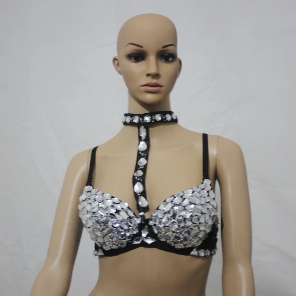 Sexy LED Bra Stage Bra Colorful Flash LED Glow Damond Underwear Singer Dance Punk Club Stage Wear