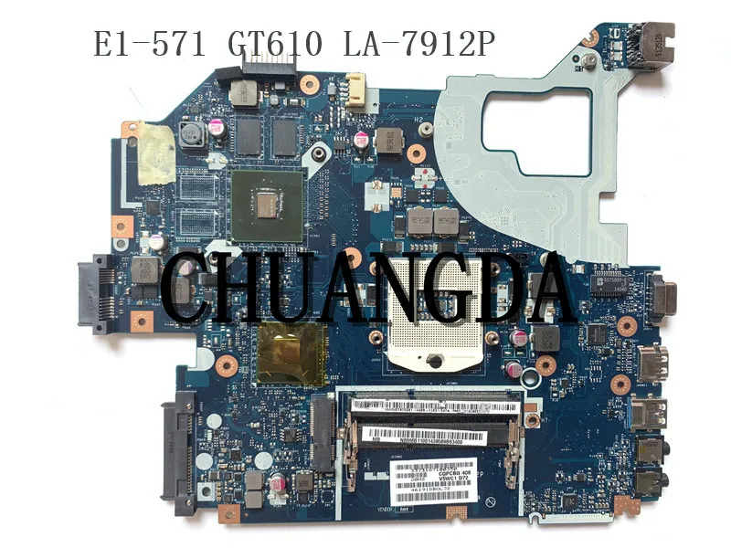 LA-7912P Laptop Motherboard For ACER Aspire E1-571G V3-571G Original Mainboard HM77 GT610M