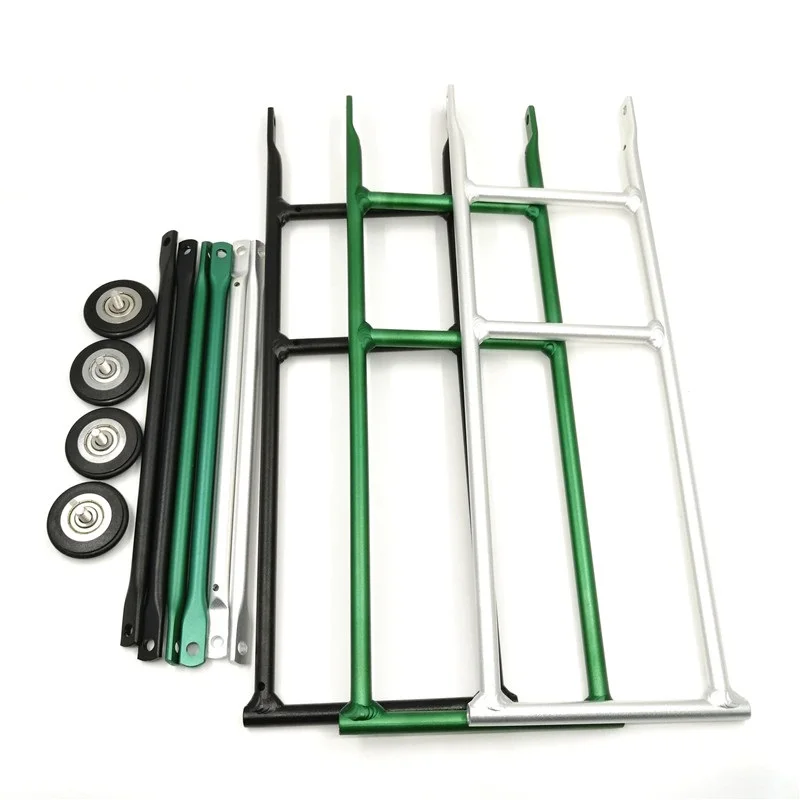 Bicycle Rear Racks For Brompton Folding Bike Cargo Racks Easy Push Wheel Sliding Bike Rack Black/Silver/Green Litepro