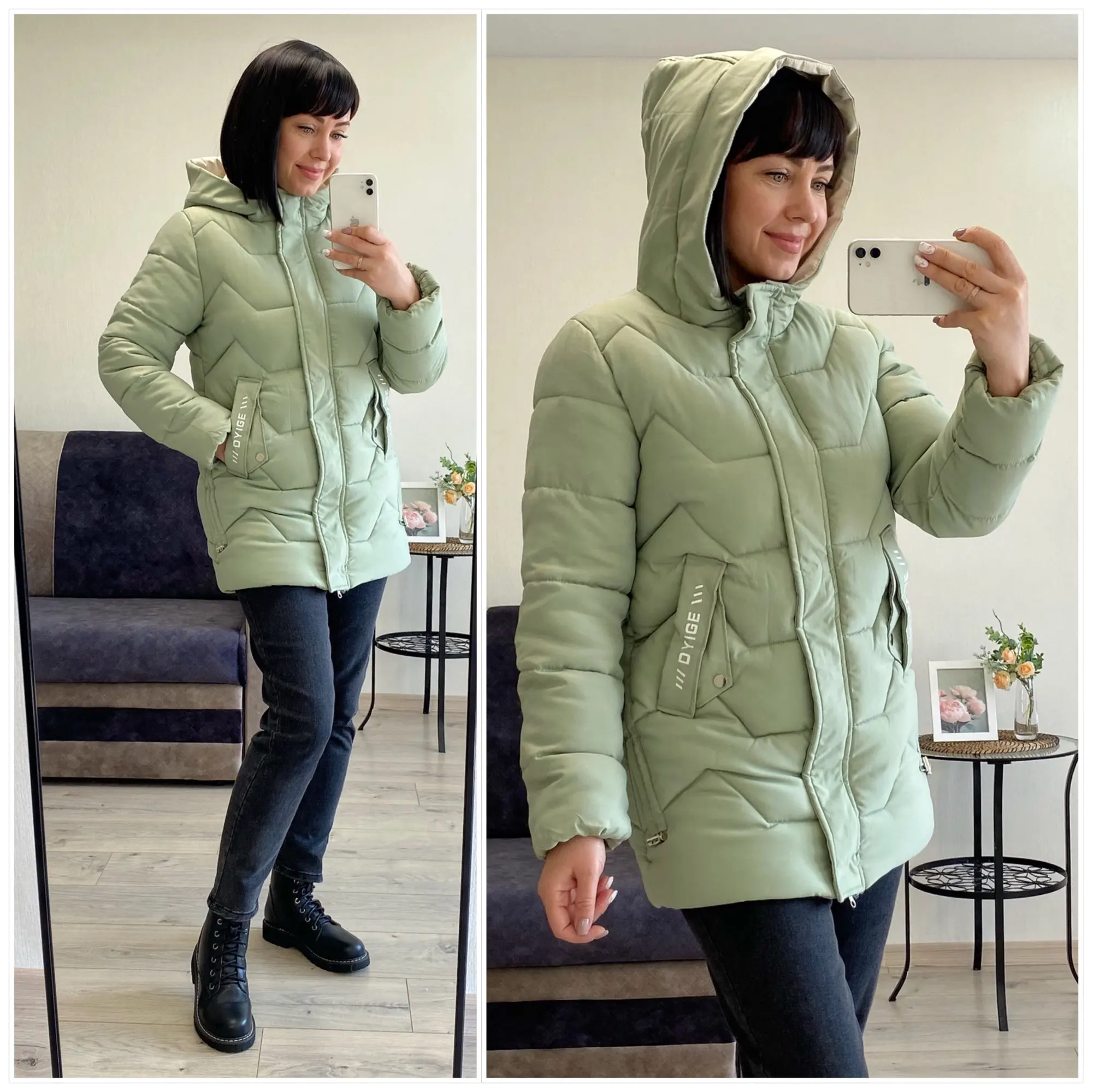 Vielleicht 2021 Winter Women Jacket Long Hooded Cotton Padded Female Coat High Quality Warm Basic Outwear Parkas Women Clothing