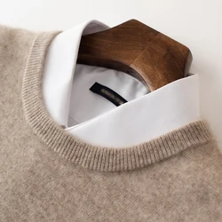 High-grade 2020 New Autumn 100% Cashmere Sweaters Winter Fashion Clothing Men's Sweaters Solid Color Slim Fit Men Pullover Knit