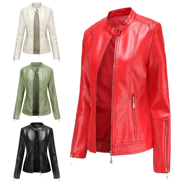 Women Leather Jacket Female Slim Autumn PU Punk Jackets Motorcycle Biker Coat Hot New Fashion Punk Brand Clothing Coats