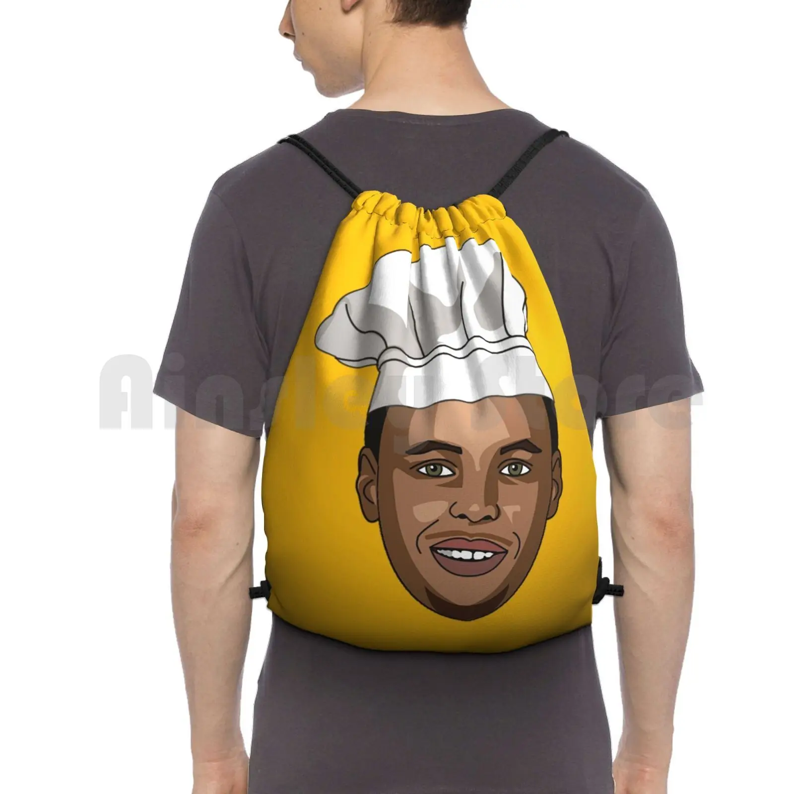 Chef Curry Backpack Drawstring Bag Riding Climbing Gym Bag Basketball Sports Klay Thompson Draymond Green Chef James