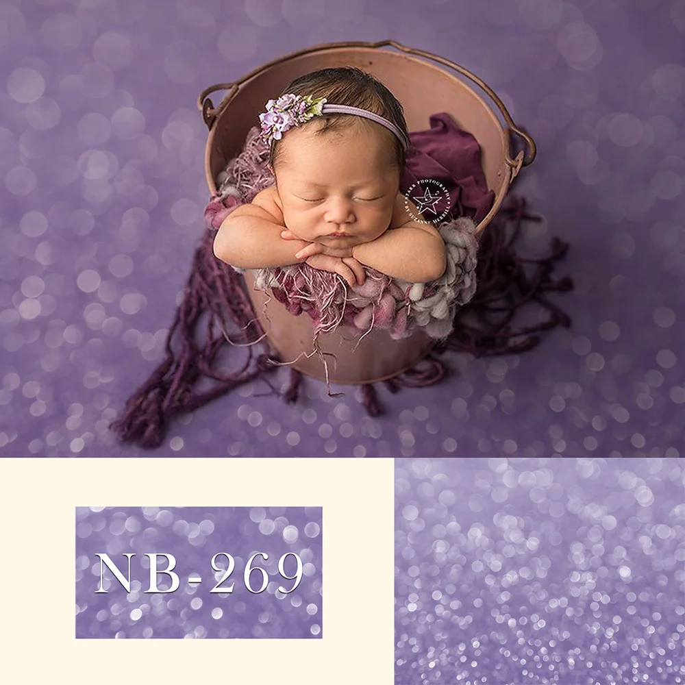 Pink Glitter Bokeh Backdrops for Newborn Portrait Purple Background with Sparkle Abstract Shine Sliver Background