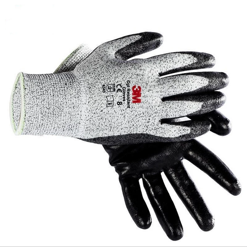 3M 5-LEVER Anti-cutting  Safety Gloves Cut Proof Stab Resistant Wire Machining Gardening  Cut Metal Mesh Butcher Work Gloves