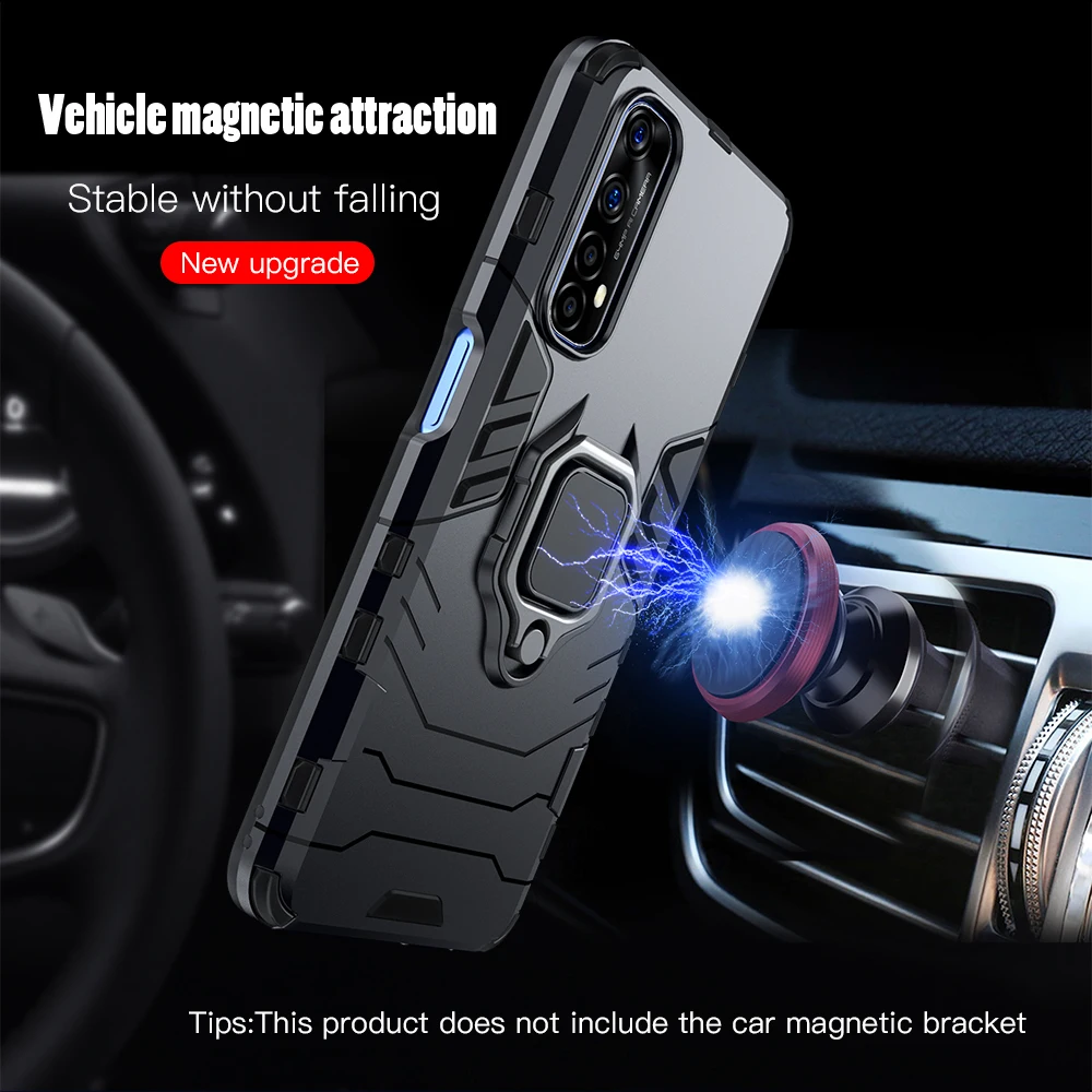 KEYSION Shockproof Case for Realme 7 5G 7i 7 8 Pro Stand Phone Back Cover for Realme GT Neo V13 C20 C25S C15 X7 6i 6 Pro V5 X2
