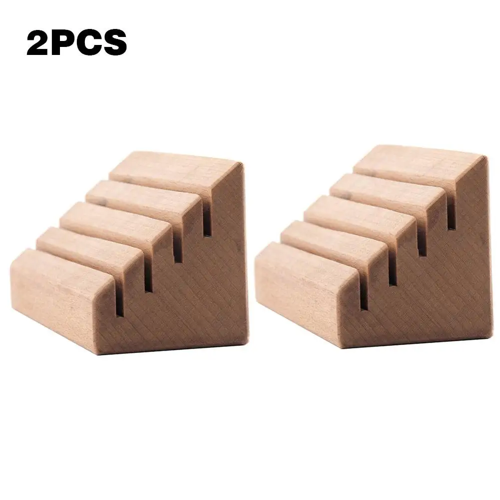 2PCS Trapezoid Wooden Playing Card Holder Hand Free Playing Cards Organizer Base for Children Adults Pocker Cards Accessories