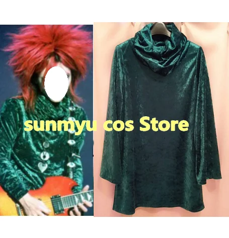 Rock Band X Japan Hide Matsumoto Hideto Green Velvet Tops Cosplay Costume Custom Size Halloween