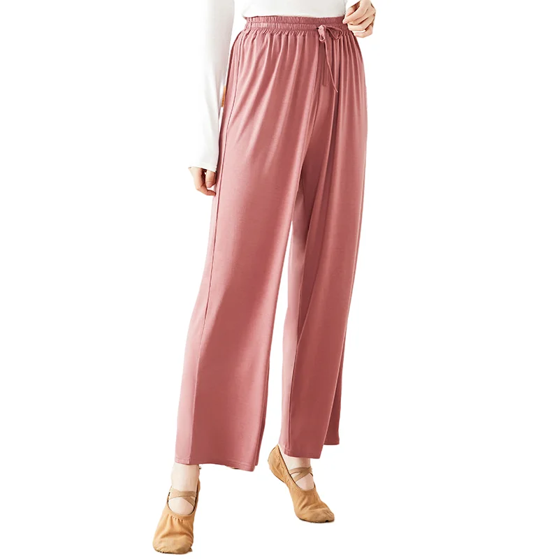 Modal Wide Leg Pants Modern Dancer Practice Cloud Trousers Women Classical Dance Yoga Clothes High Waist Drawstring Light Weight