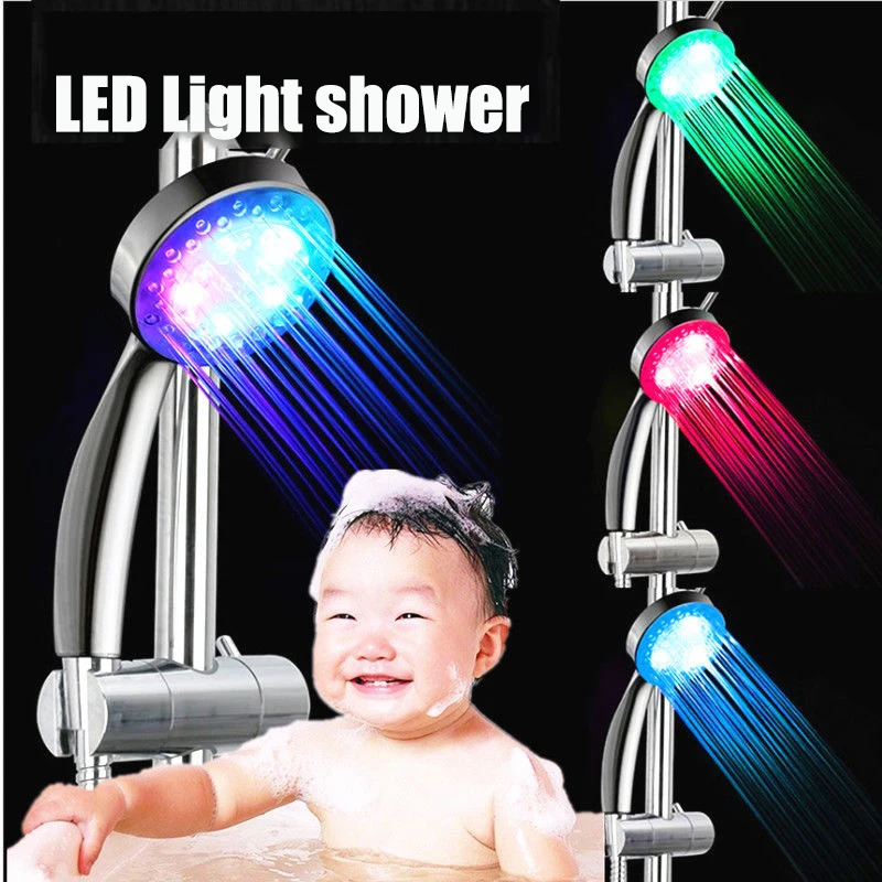 

LED Color Automatic Changing Shower Head Light Glowing Automatic 7 Color Changing Handheld Water Saving Shower Bathroom Decor