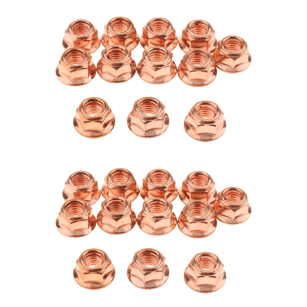 24X M8 Copper Flashed Exhaust Manifold 8mm Nut -High Temperature Nut for BMW 3 Series E30