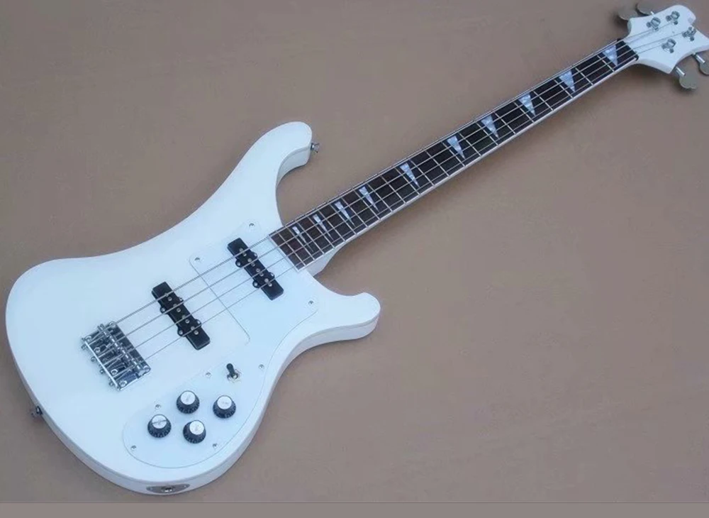 Factory Outlet-4 Strings Black/White  Electric Bass with 22 Frets,Rosewood Fretboard,Providing Customized Service