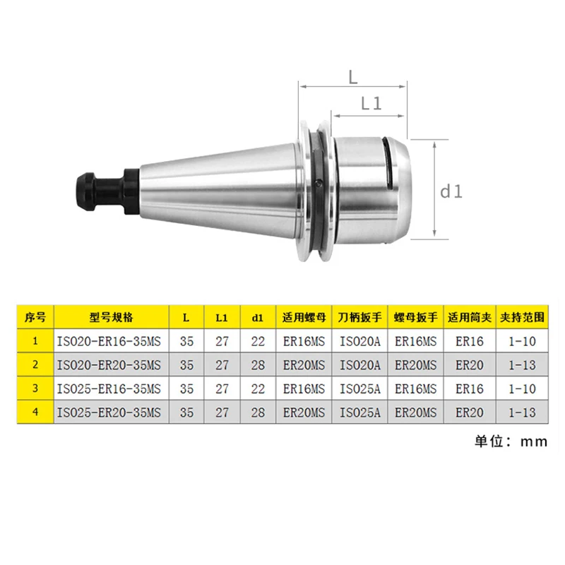 1Set Iso20 Er20 Er16 35Ms Spantang + 1Set Sleutels Precisie Gereedschapshouder Voor Graveren Cnc Machine Frezen