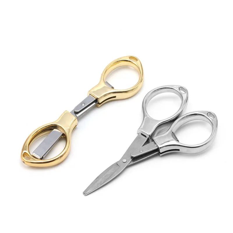 Stainless Steel Mini Folding Scissors Keychain Fishing Scissor Cutter Camping Dropshipping