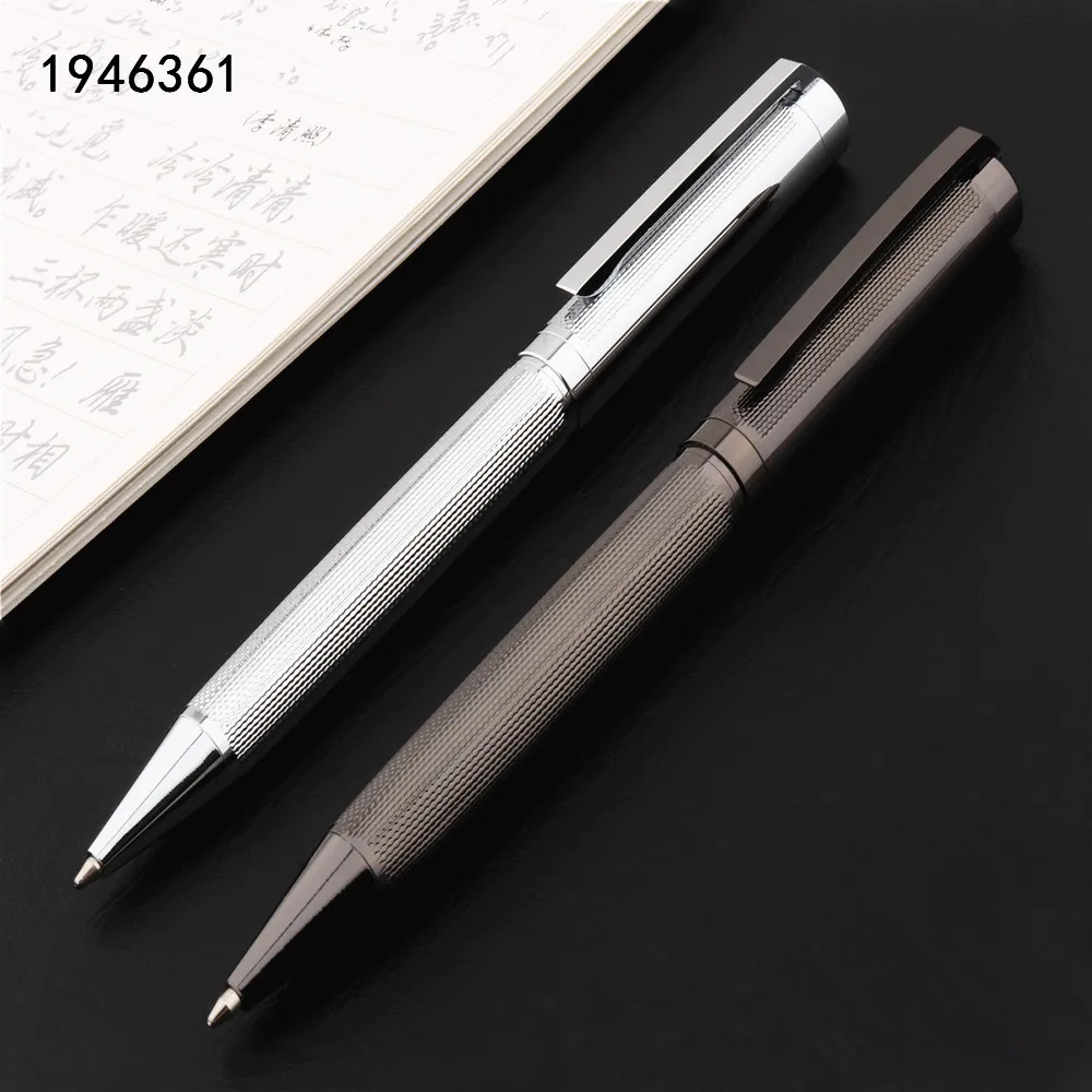 Luxury  Quality 717 Gray Platinum Business Office Medium Nib Ballpoint Pen New School Student Stationery Ball Point Pen