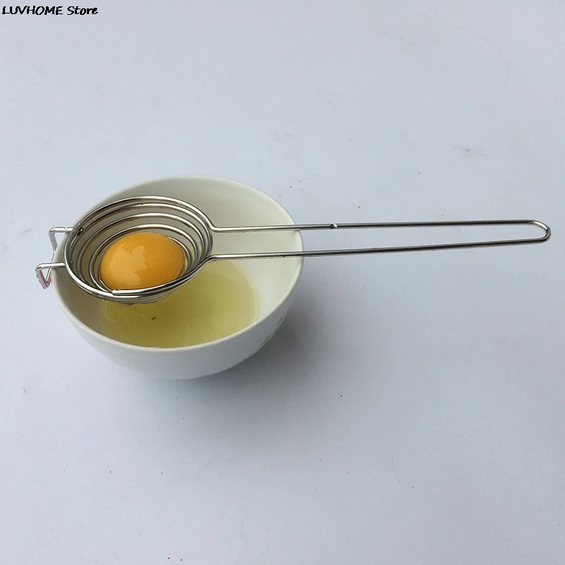 Stainless Steel Egg White Separator Spiral Egg White Separator Egg Yolk Remover Divider Long Handle Kitchen Tool