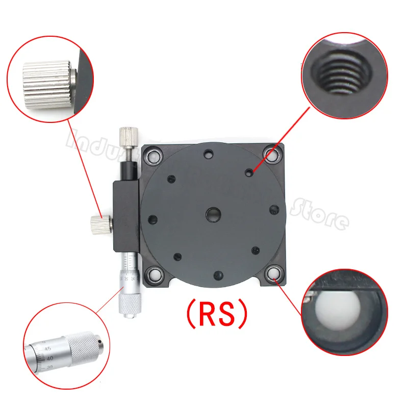 Imagem -04 - Axis 60 mm 90 125 mm Manual de Rotação Plataforma Deslizante Fase Precisão Rolamento Linear Fase Carga Rs60-l Rs90-l Rsp40-l Rsp60-l r