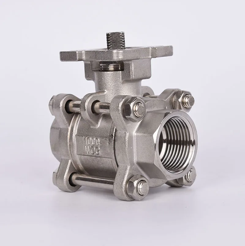 

DN40 DN50 DN65 3PC Stainless Steel SS304 Ball Valve with Platform Female Thread Heavy Duty