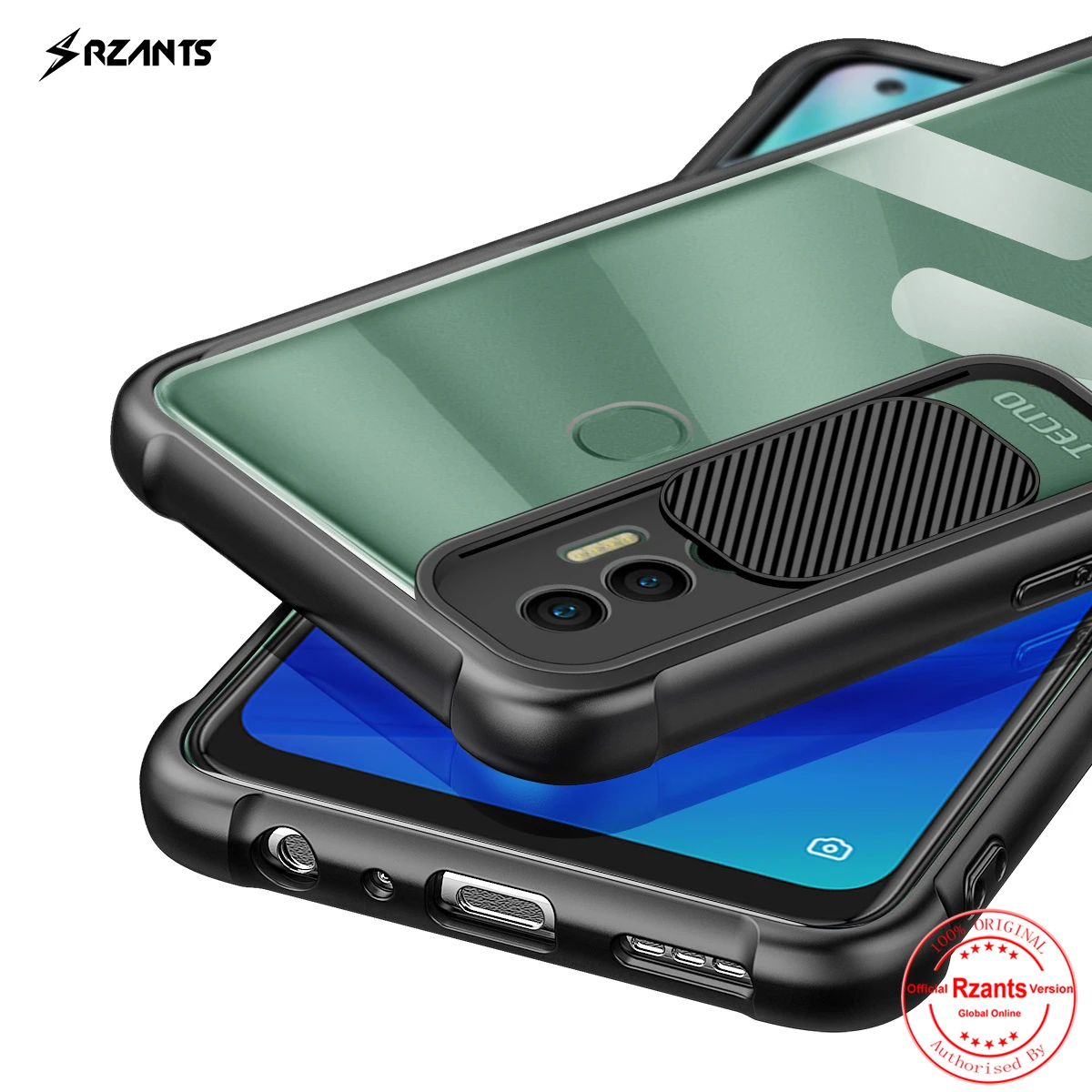 Rzants For Tecno Spark 7 Spark 7P Case Soft [Lens Protection] Air Bag Conor Clear Cover Casing