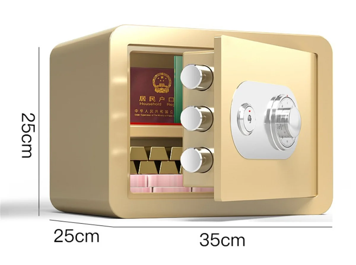 Safe Box  Mechanical Safe Household Mini All-steel Office Safe Deposit Box with Mechanical Password
