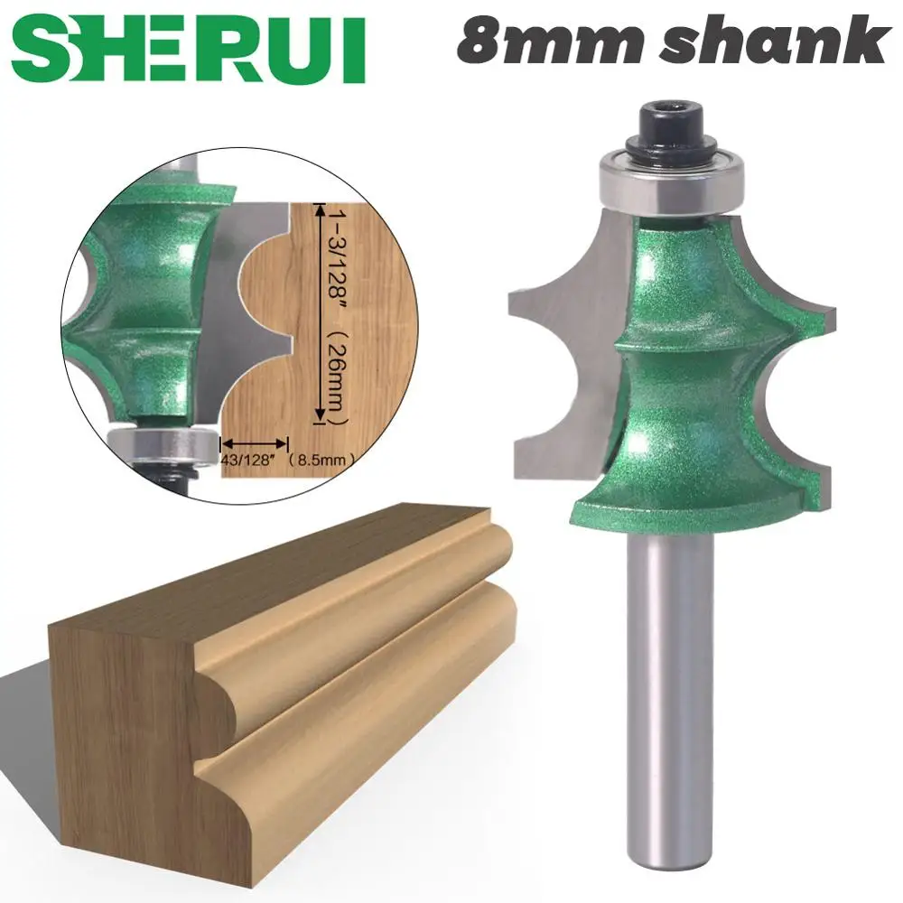 8mm Shank Drawing Line Router Bit for Wood With Bearing Woodworking Tools