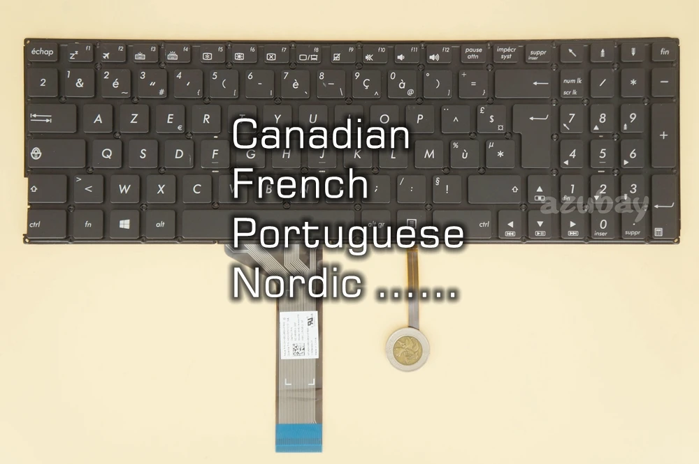 Canadian French Portuguese Nordic Keyboard For Asus V505L V505LB V505LX XK5 NSK-USQBQ 0KNB0-662HFR00 662HPO00 662HCB00 Backlit