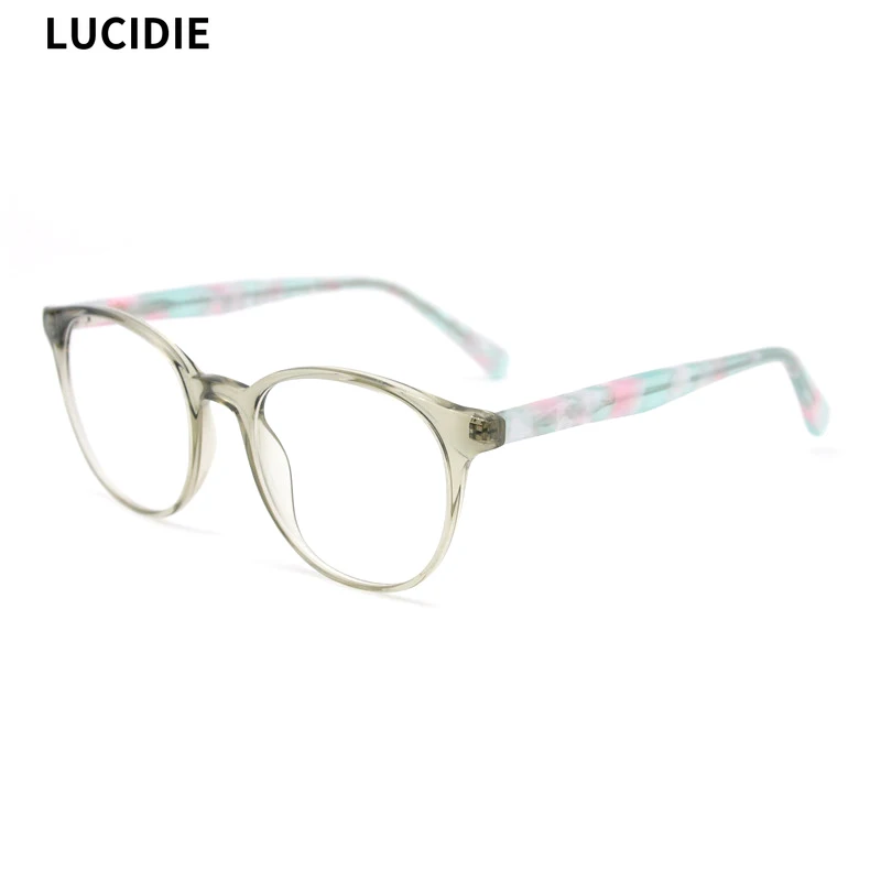 

Круглые прозрачные Женские оправы для очков LUCIDIE, женские ацетатные очки, винтажные оптические оправы для очков ПРИ близорукости, женские очки