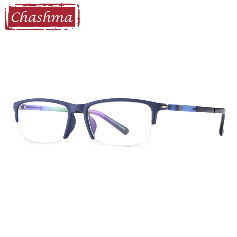 oculos de grau Men TR 90 Light Weight Glasses Frame Prescription Spectalces Eyewear for Men Blue Glass