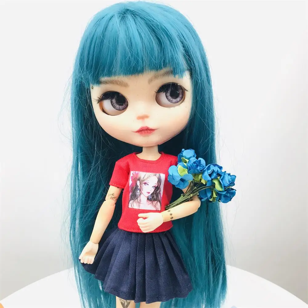 1PCS New Fashion Blyth Dolls T-shirt Cool Shirt for blyth licca azone 1/6 Dolls Clothes for dolls Accessories