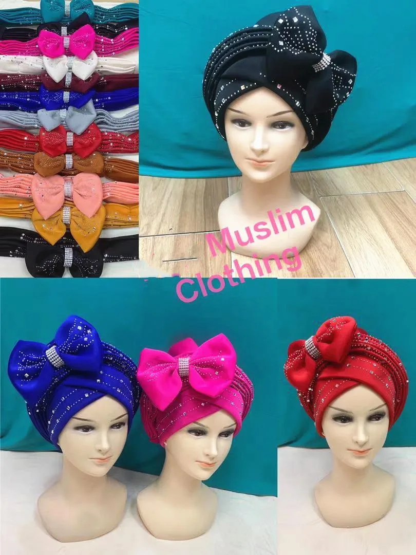 Charming Prom Braid Hijab Caps Muslim Wrap Head Turban Cap Inner Hijabs Bonnet Ready To Wear Ladies Hair Accessories 12pcs/pack