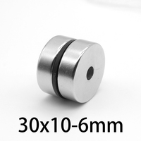 1~30 PCS 30x10-6mm Powerful Magnetic Magnets Disc 30mm x 10 mm Hole 6mm Round Permanent Neodymium Magnet N35 30*10-6 mm