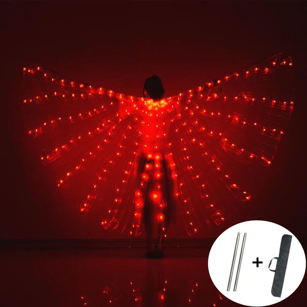 Led Dance Vleugels Kleurrijke Fluorescerende Tonen Vlinder Glow Buikdansen Kostuum Kerst Halloween Buikdans Vleugels Lichten Lamp