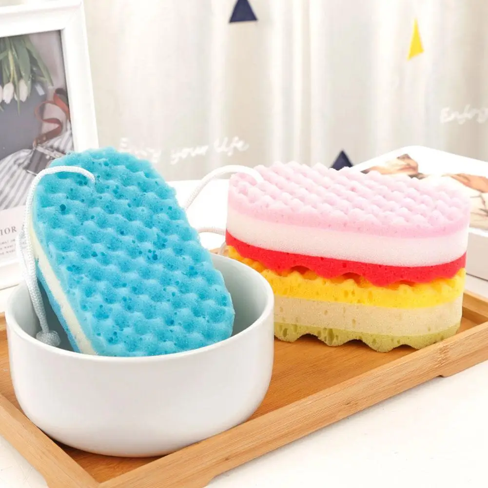 Three-layer Wave Bath Sponge Body Brush Shower Skin Clean Massage Cleaning Shower Brush Skin Remover For Kids Adults