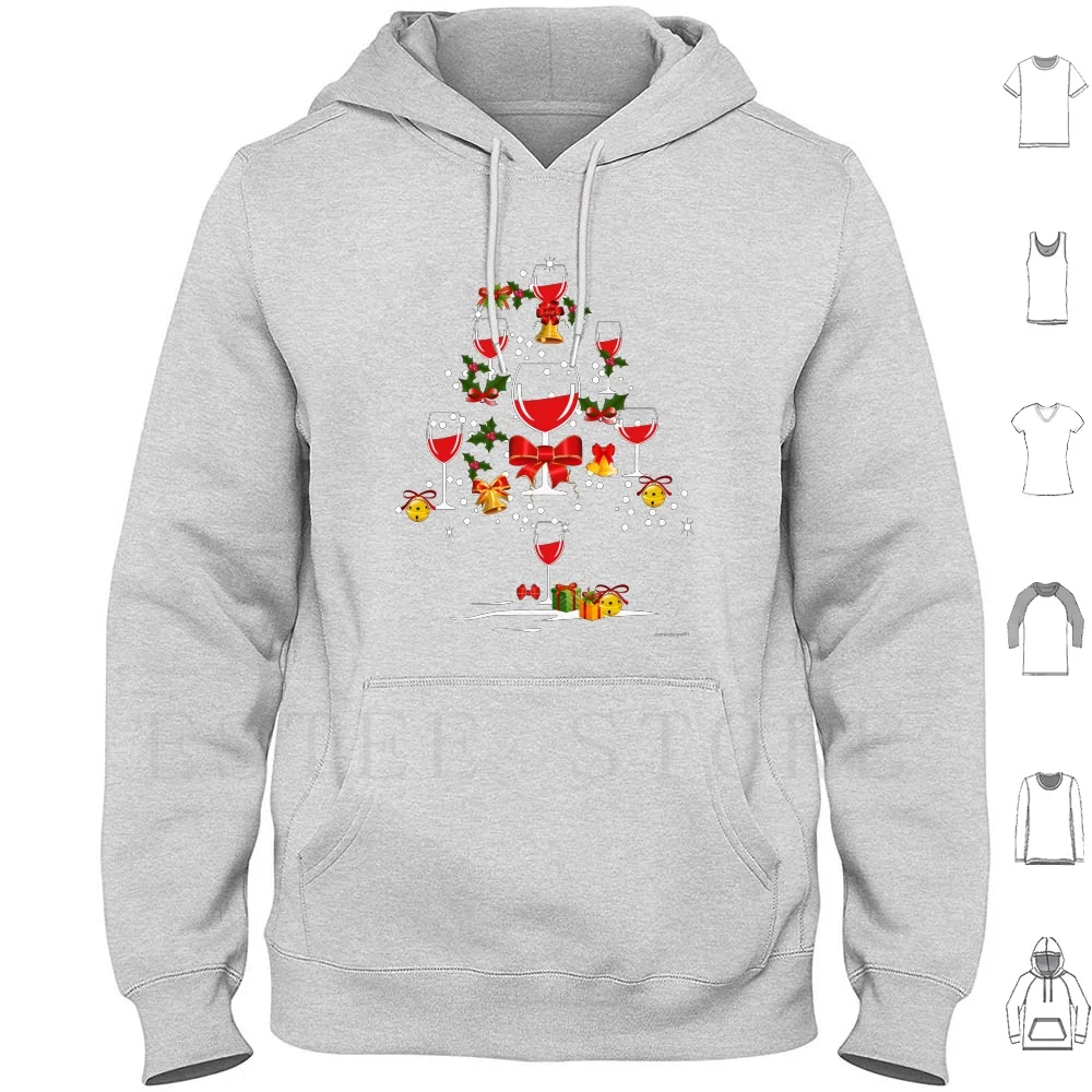 Mulled Red Wine Funny Christmas Tree Hoodies Long Sleeve Wine Red Wine Red Xmas Xmas Tree Christmas Tree Christmas Wine