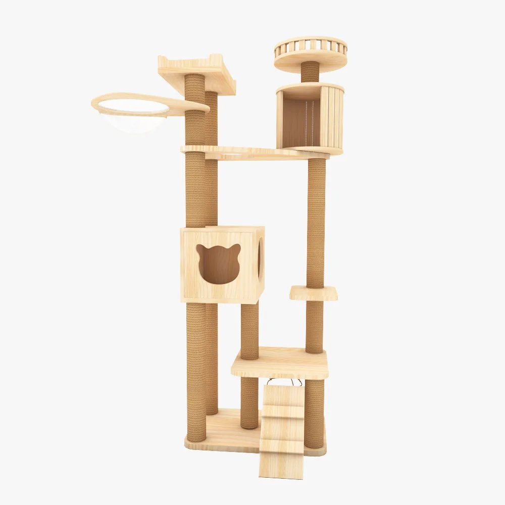 Solid Wood Cat Climbing Frame, Cat Space Capsule, Large Cat Frame, jumping Platform, Pet Supplies