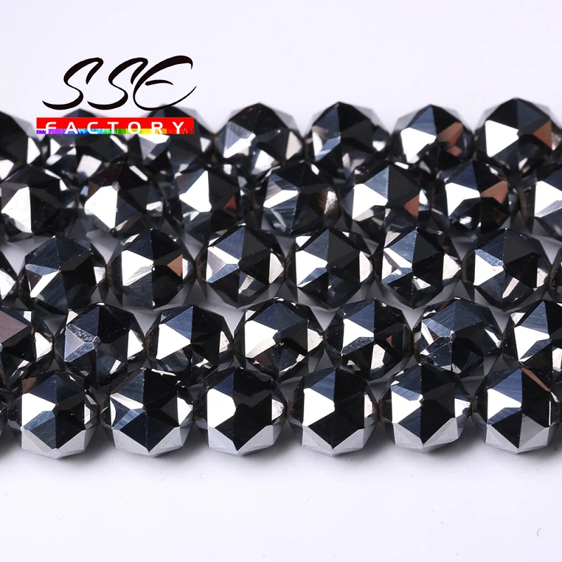 Faceted Terahertz round health energy loose stone beads for jewelry making DIY Bracelet Necklace Accessories 6 8 10mm 15