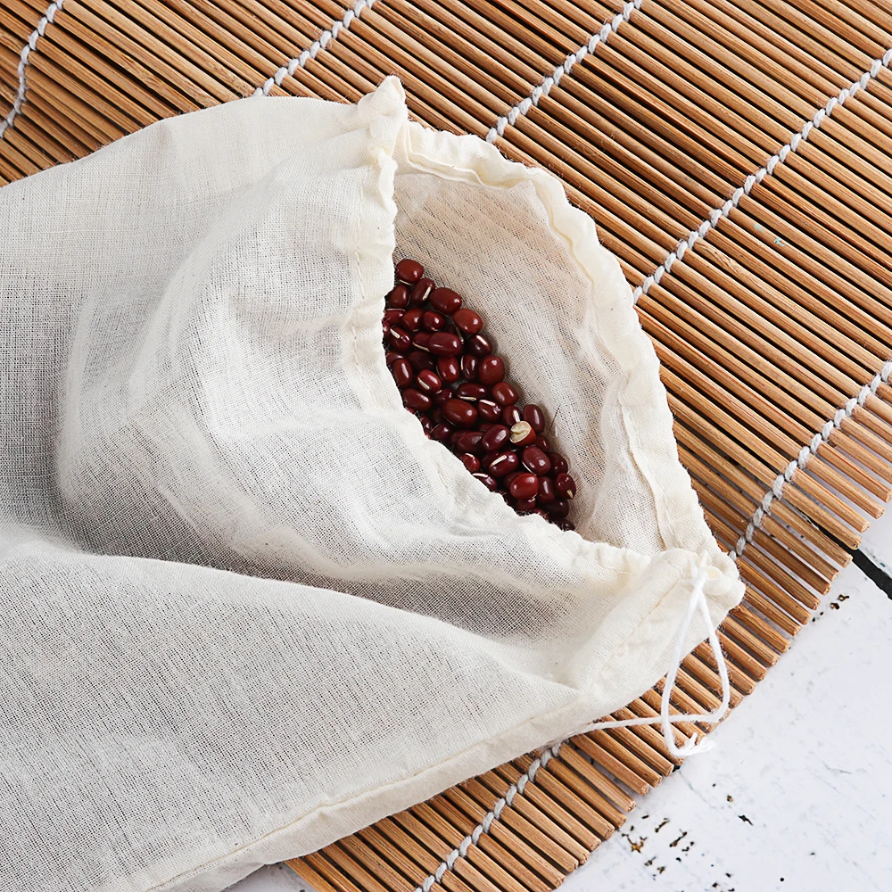 Cotton Cloth Bag Reusable Locking Spice Strainer Mesh Filter Chinese Medicine Herbal Ball Cooking Tools Colander Soup Tea Bag