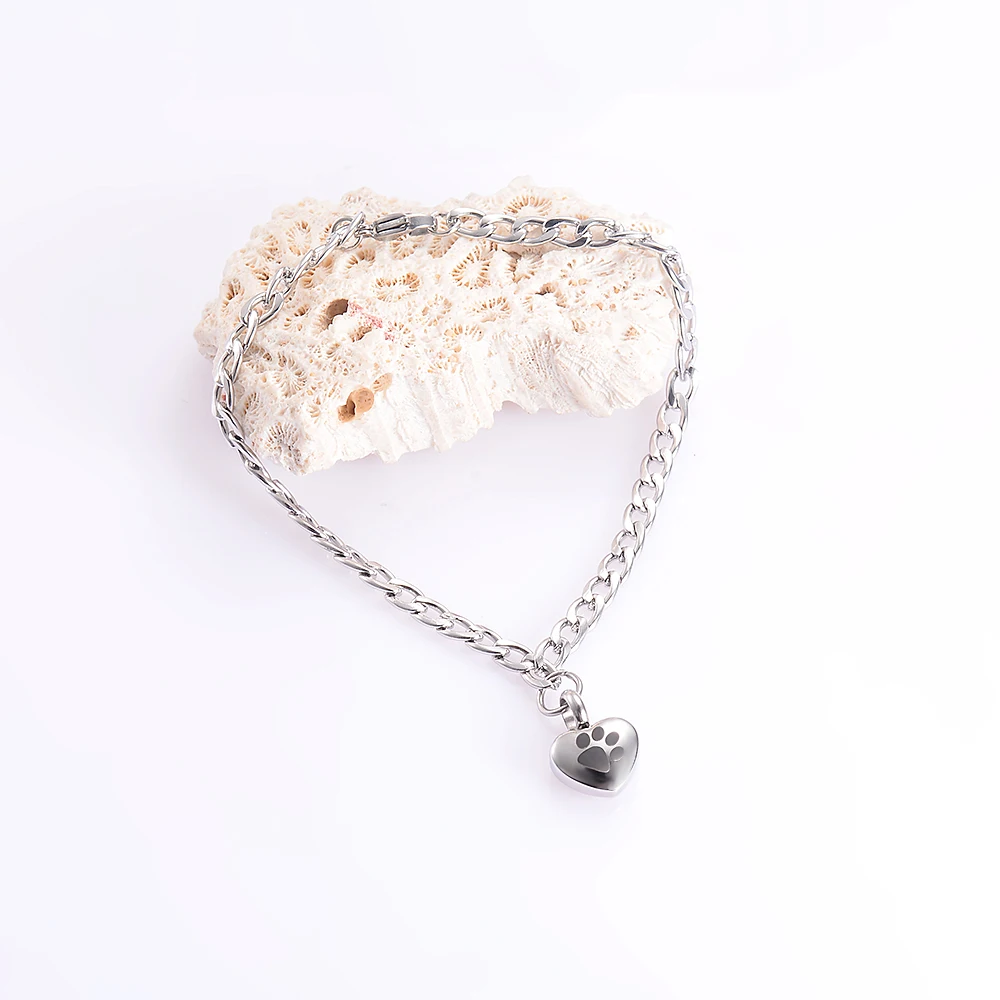 

Cremation Jewelry Stainless Steel Heart Charm Urn Bracelet Keepsake Memorial Urn Bracelet for Men Women Pet Ashes