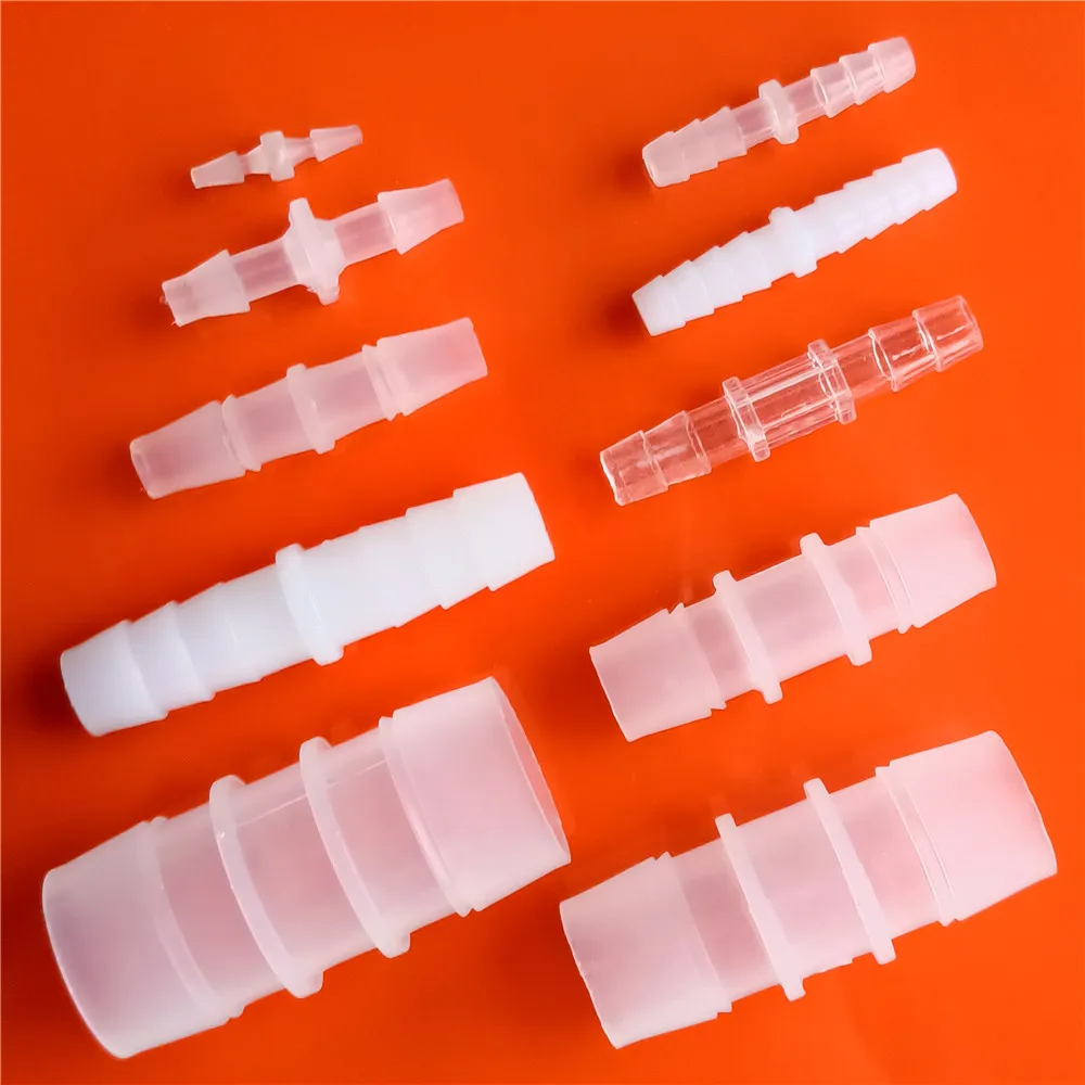 2pcs 24Sizes 2.4-32mm PP PE Silicone Tube Joint Equal Diameter Straight Gas Water Pipe Hose Connectors Aquarium Drop Shipping