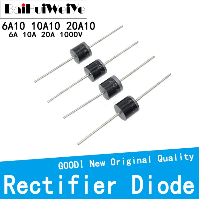 5 sztuk/partia 10A10 6A10 20A10 30A10 R-6 DIP 6A 10A 20A 1000V elektryczna dioda prostownika osiowego dioda ładowania nowa dobra jakość