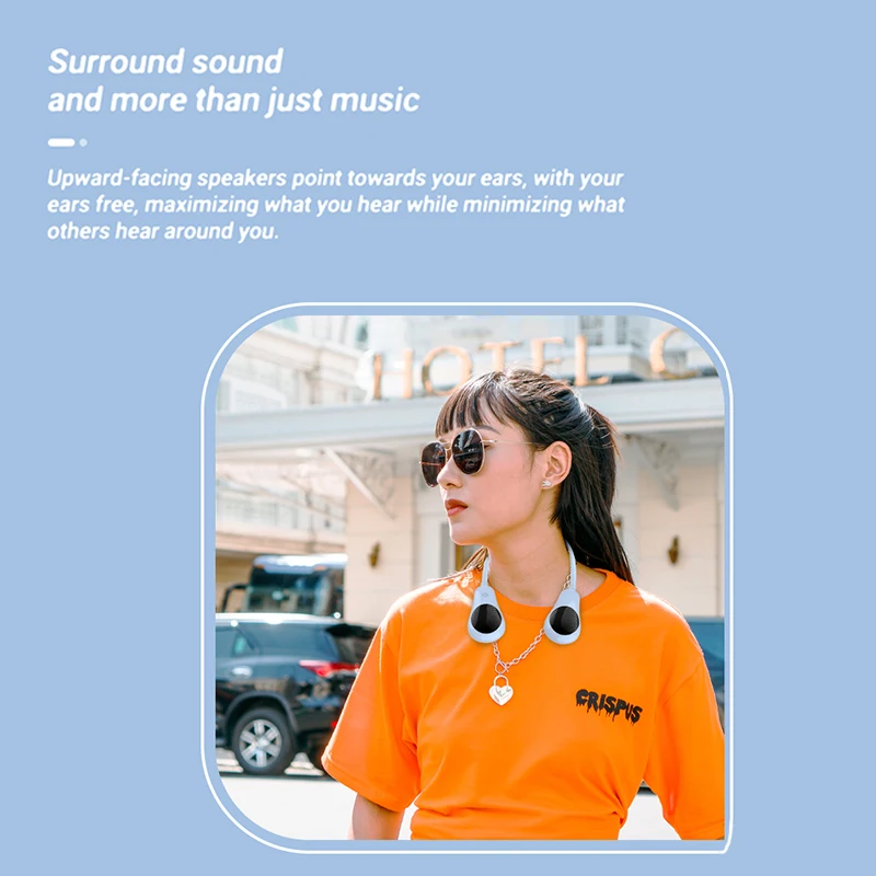 AIKSWE Neck Bluetooth Lautsprecher Tragbare Drahtlose Bass Surround Stereo Sound Hands-Free Mit Mikrofon Im Freien Sport Lautsprecher