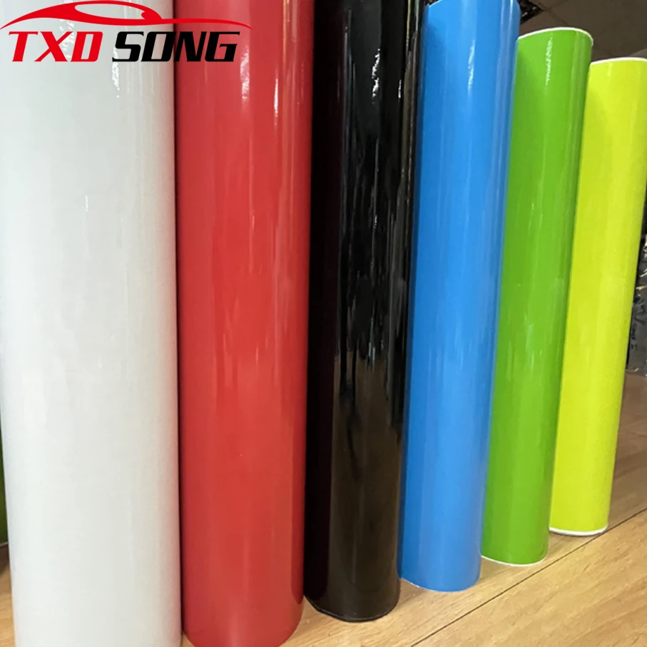 50cm*200/300cm Bright Glossy Vinyl Car Decal Wrap Sticker black blue red Gloss Film Wrap Foil For HOOD Roof Motorcycle Scooter