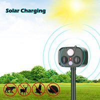 Ultrasonic Outdoor Solar Powered Alarm Speaker-Cats, Dogs, Squirrels, Deer, Raccoon, Groundhog, Skunk, Birds etc Animal Repeller