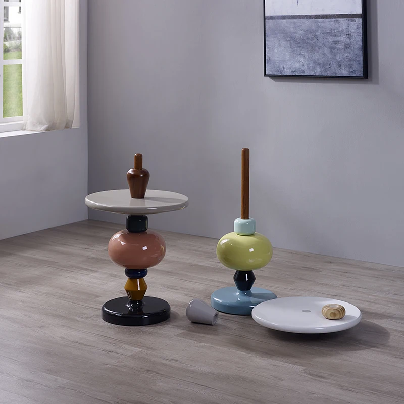 Nordische Möbel, Teetische mit Geometrie, Wohnzimmer-Sofa-Beistelltisch, Zuckerkürbis-Couchtisch, Nachttisch, runder Schreibtisch, individuell gestaltet – Detail 8